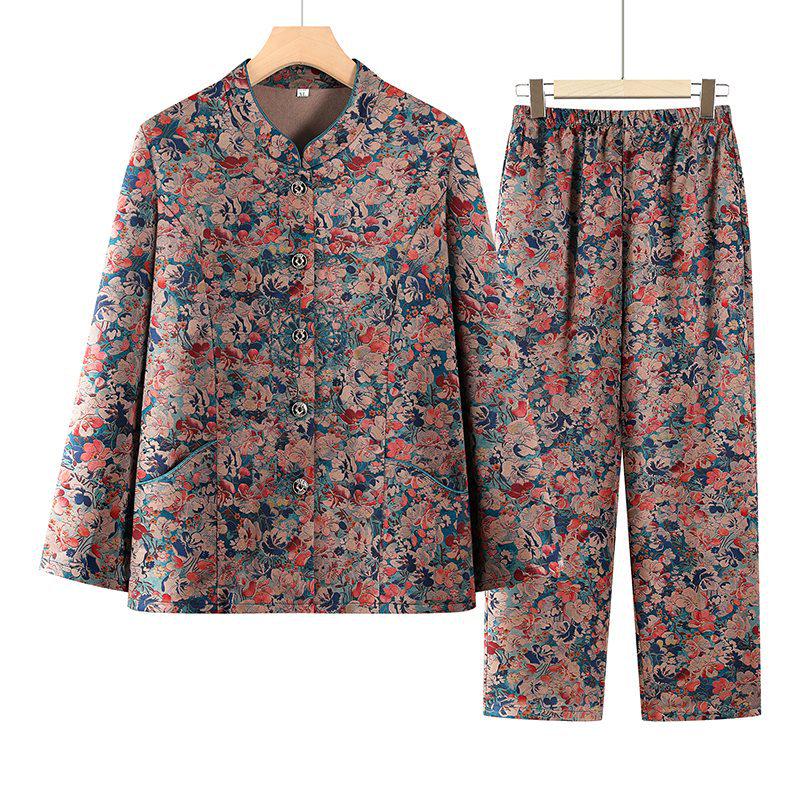 

Trendy 2025 Autumn Two-Piece Long Sleeve Suit for Middle-Aged and Elderly Women XL [90-105 jin] фіолетовий