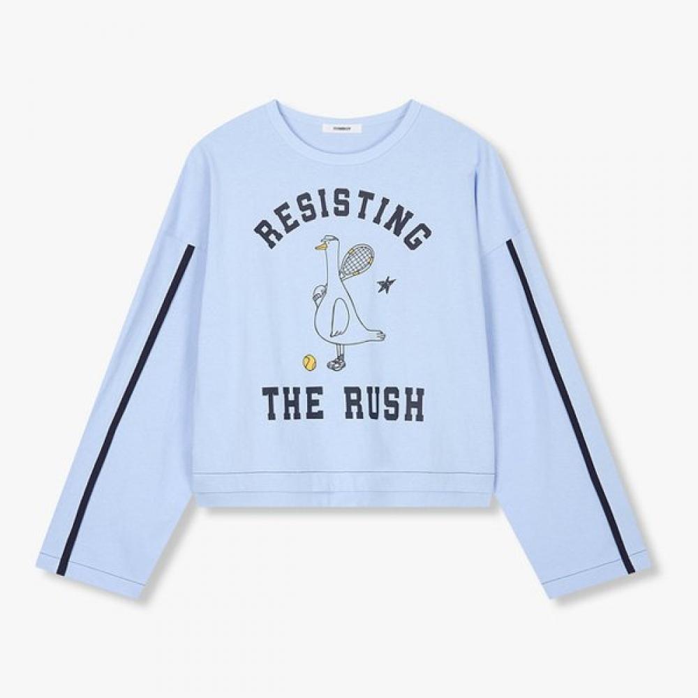 STudio Tomboy Long Sleeve T shirT Single Line Graphic 9106122104 light blue/OS