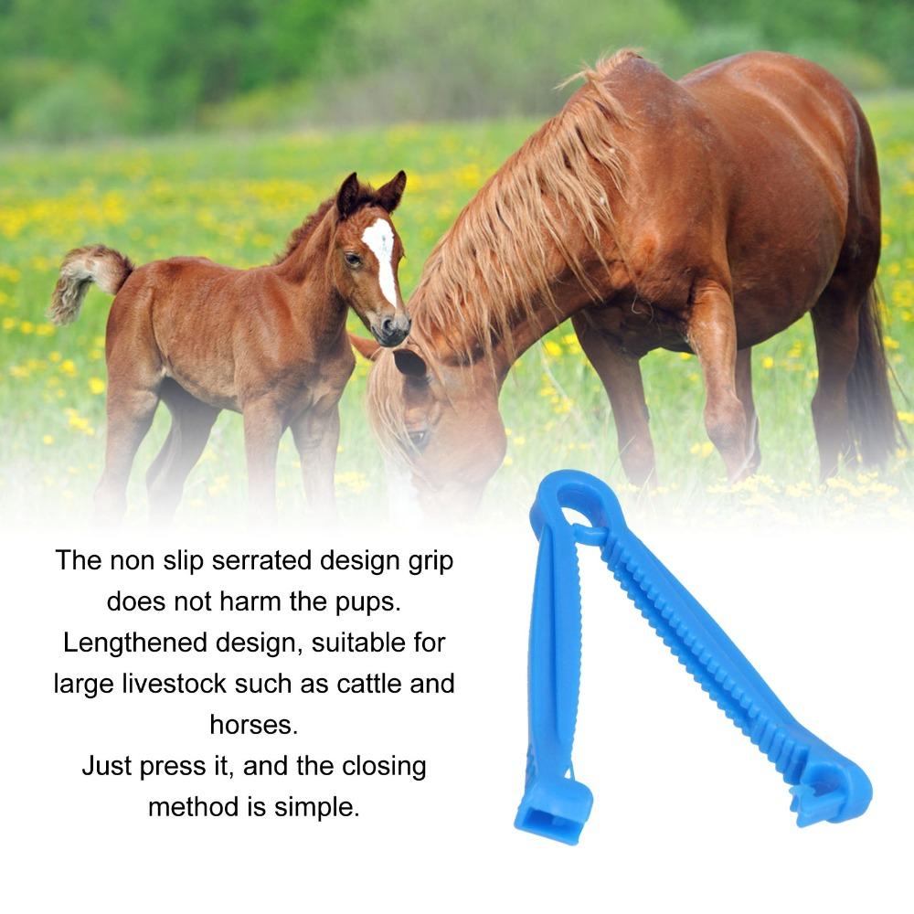 100pcs Non-Toxic Umbilical Tape Clamp PVC Umbilical Cord Clamp Horse