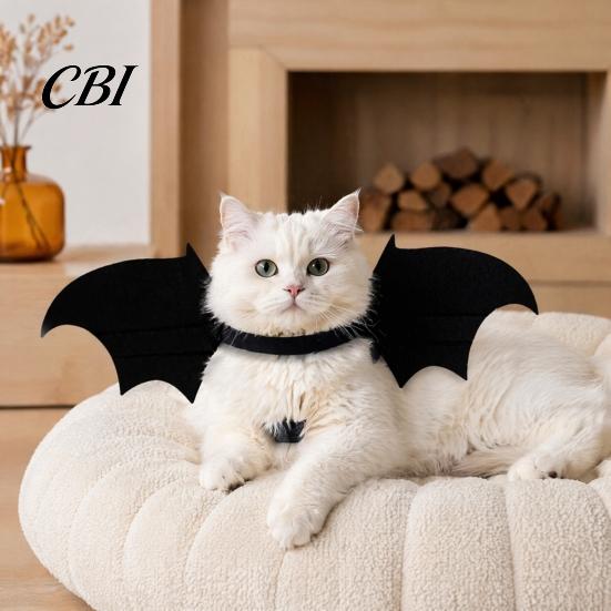 Cute Cat Bat Costume Halloween Pet Wings, Costume, Skeleton Wings Creative Dog Suit with Bells, Festive Apparel for Cats Dogs Cosplay Party