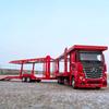 1:24 Mercedes Benz Double Decker Flatbed Transport Vehicle Alloy Diecast Metal Car Model Sound And Light Science Education Serie