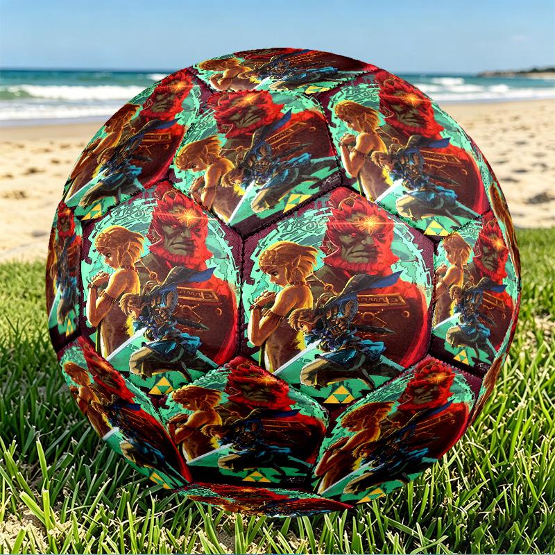 Video Games Print Size 5 Soccer Ball, PU Wear Resistant Football for Match Training and Daily Practice, Birthday Gift for Soccer Fans