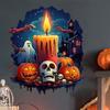 Pumpkin Wall Break Halloween Horror Candle Sticker - Removable, Self-Adhesive