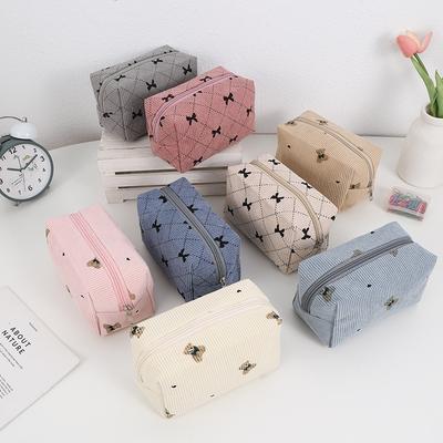 Kawaii Kord Reise Kosmetik Lippenstift Hautpflege Aufbewahrungstasche Kulturbeutel Damen Make-up Handtaschen Organizer Beuteltasche Federmäppchen