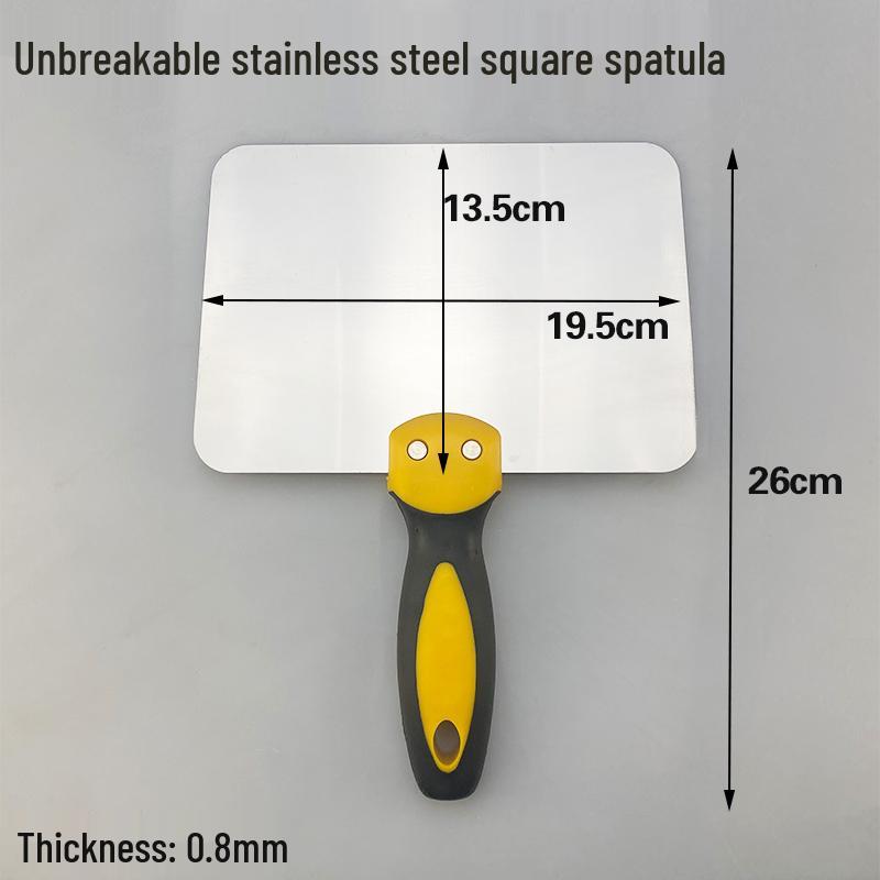 Stainless Steel Gray Curved Fan-Shaped Spatula and Putty Scraper with Thickened Handle - Free Shipping
