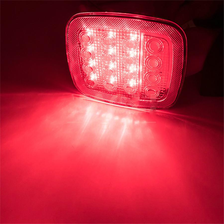 2X Square Stop Turn Tail Backup 16LED Marker Light for Jeep Wrangler JK TJ CJ YJ