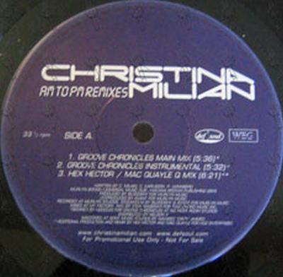 12inch Record CHRISTINA MILIAN - AM To PM Remixes MILVP1PROMO Def Soul 2001 Europe Dance & Electronica Used