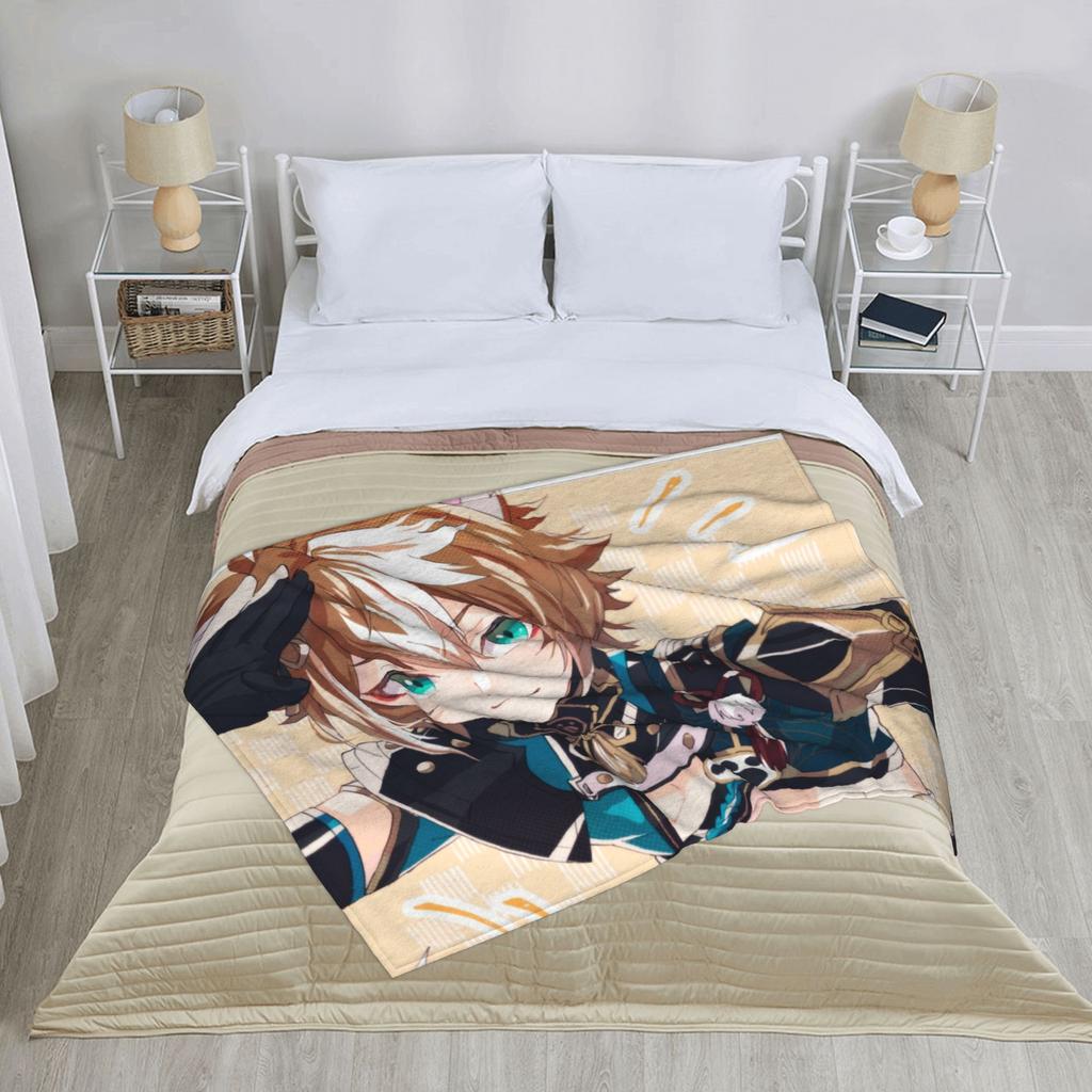 Gorou Genshin Impact Game Blanket Fleece All Season  Multi-function Soft Throw Blankets for Home Couch Plush Thin Quilt