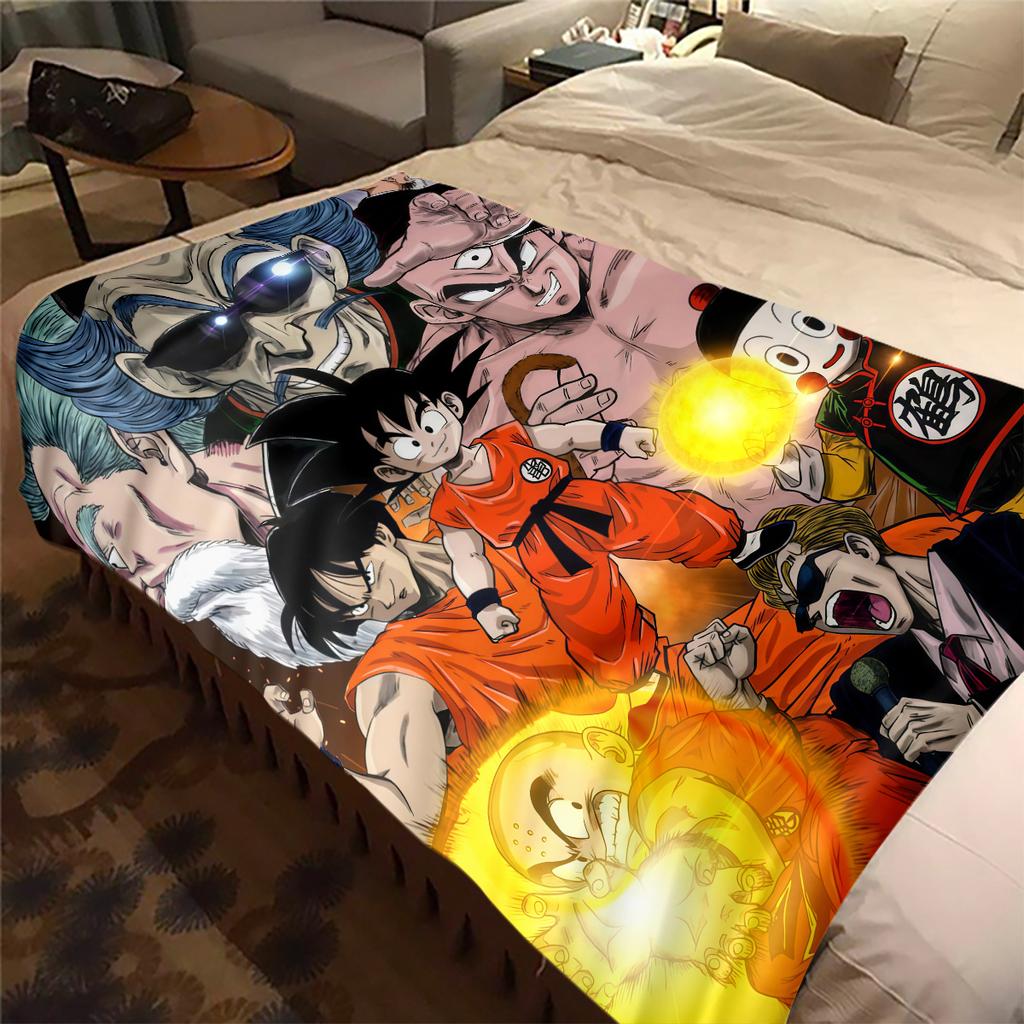 1 ks flanelová deka s potiskem DRAGON BALL, Vysoká kvalita, Pro všechna roční období, Domácí dekorace, Teplo a pohodlí, Perfektní jako vánoční dárky