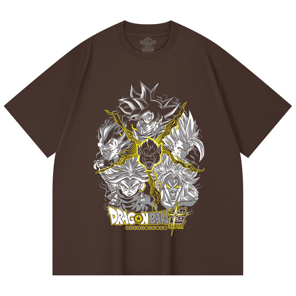 230 Gsm 100% Cotton Dragon Ball V49 Super Saiyan Print Unisex Heavy Cotton T Shirt