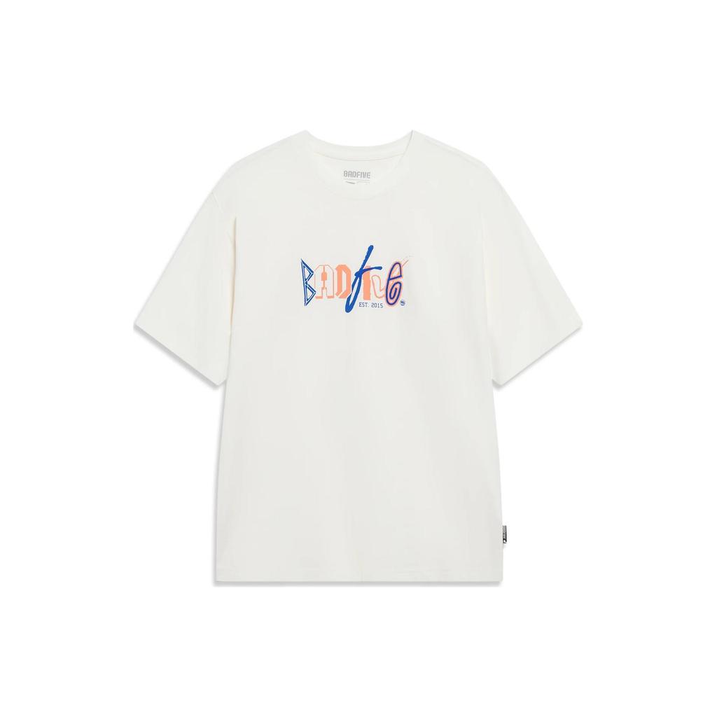 Li Ning Drop Shoulder Sleeve T Shirt Men's Ivory AHST283-5