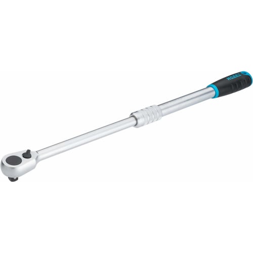 HAZET HiPer Telescopic Reversible Ratchet Torque Wrench Blue/Black/Gray with Ball Lock Continuously Extendable Super Long Version 12.5mm (1/2 inch) Sq