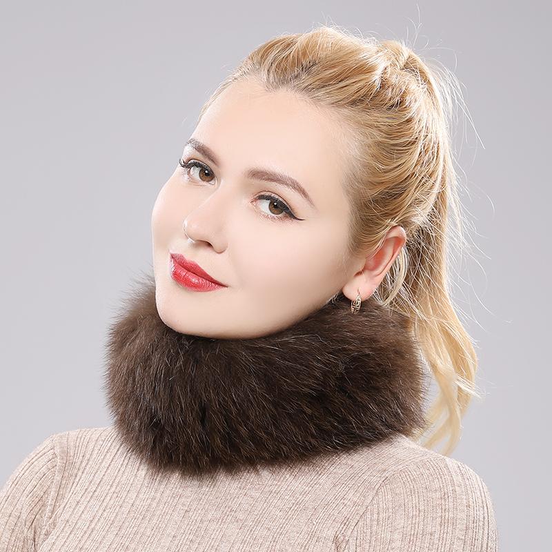 New Lady Real Fox Fur Scarf Women Natural Real Fox Fur Ring Scarves Girl Lovely Good Elastic Knitted Genuine Fox Fur Headband