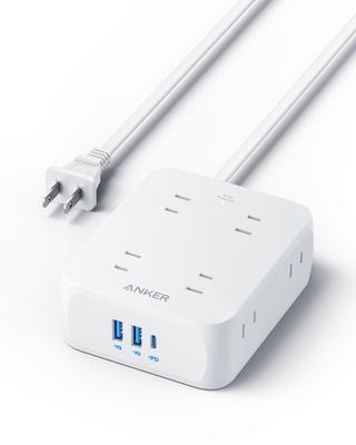 Anker USB Power Strip Power AC Extension with PSE Technical with USB Power (11-in-1) (USB Tap, Tap, Outlet, USB-C Port, USB-A Port, Cord, 1.5m)