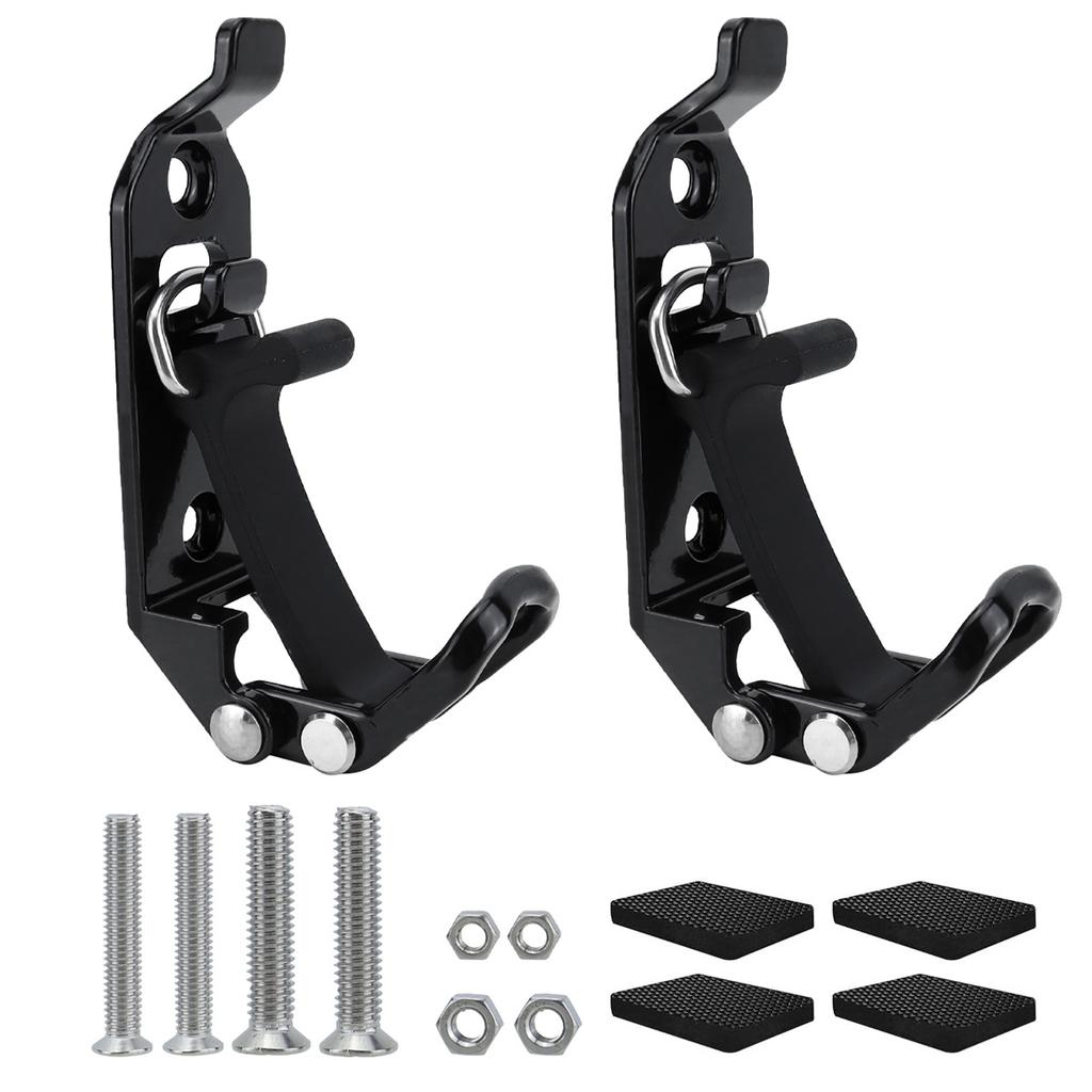 2PCS Shovel Holders, Metal Shovel Mounts for Roof Rack, Quick Release Mount Kit for Trucks Boats, Wall Mounting Brackets Black
