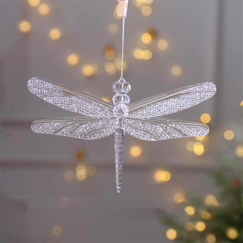 Snowflake Icicle Drop Ornaments Crystal Christmas Tree Transparent Decoration Pendant Christmas Home Decoration Navidad 2025