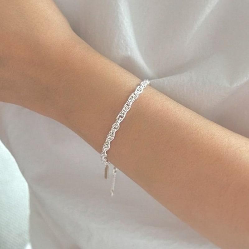 THE BORING rope silver bracelet