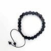 Armband aus schwarzem Lavastein und Holzperlen