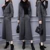 Women's Autumn and Winter Two-piece Pants Herringbone Woolen Coat Wide-leg Pants Casual Fashion Suit Women