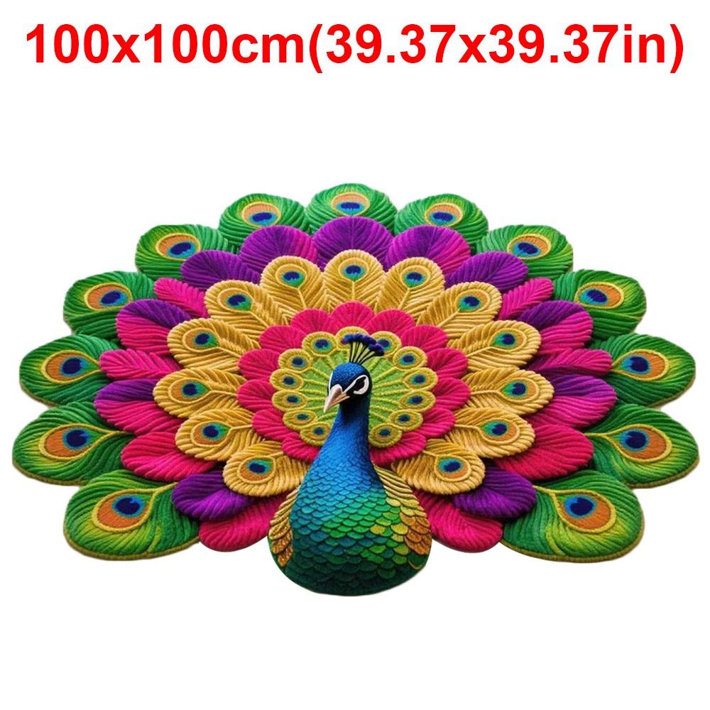 Non-slip Peacock Mat Special-shaped Bathroom Floor Mat for Living Room Tea Table Bedside