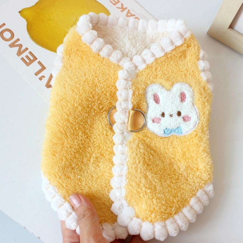 Winter Dog Clothes Cute Dog Jacket Coat with D-Ring Soft Fleece Warm Vest for Dogs Cats Puppy Sweater Dachshund Pet Vest Coat
