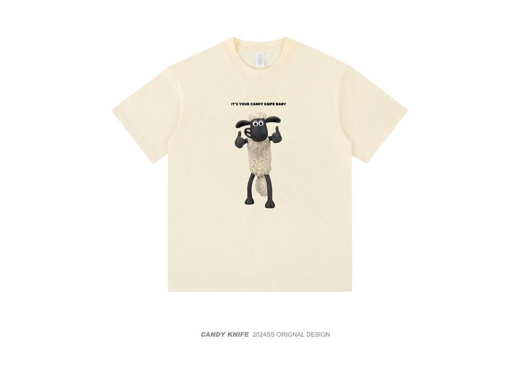 Unisex Pure Cotton Short Sleeve T-shirt - 2024 Summer Trend, Hong Kong Style Print, Versatile Loose Fit Casual Top