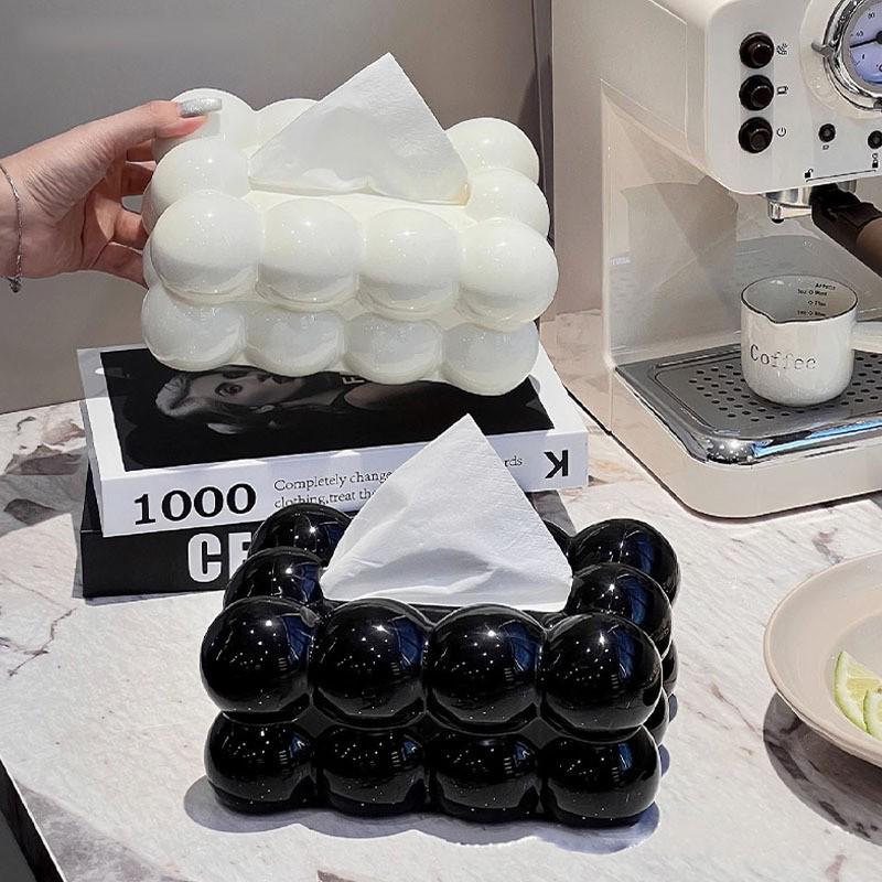 Elegant Marshmallow Tissue Box for Home or Restaurant - Modern Minimalist Design Without Base