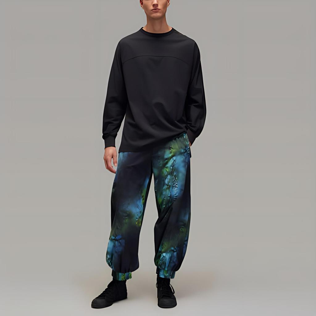 Y-3 AOP All-Over Print Loose Fit Knit Sweatpants Unisex Sweatpants Black JL8298