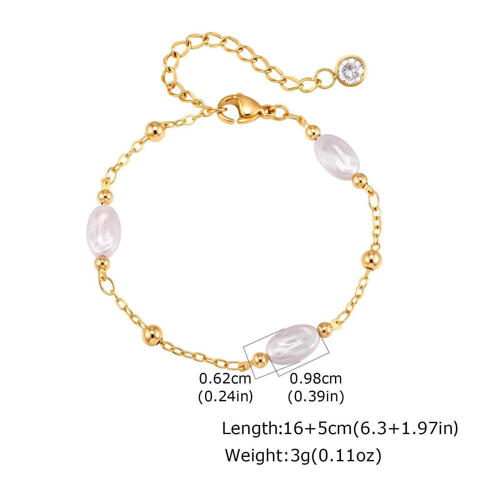 

Vnox Classic Elegant Imitation Pearl Bead Bracelet for Women Girl Gold Plated Blue Eye Charm Beaded Bracelets Party Jewelry