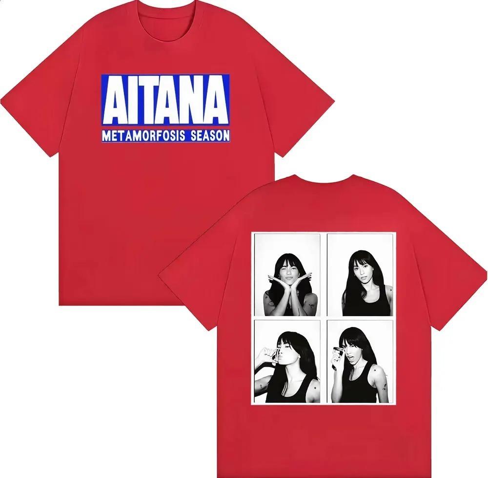 

Singer Aitana Met Amorfosis Season Graphic Cover Tshirt Unisex Women Clothing Fashion Aesthetic T Shirts Loose Cotton T Shirt 4XL