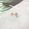 High Quality 14K Real Gold AU585 Diamond Cross-Shaped Earrings with Screw Back Stud Cartilage Jewelry for Engagement or Gift