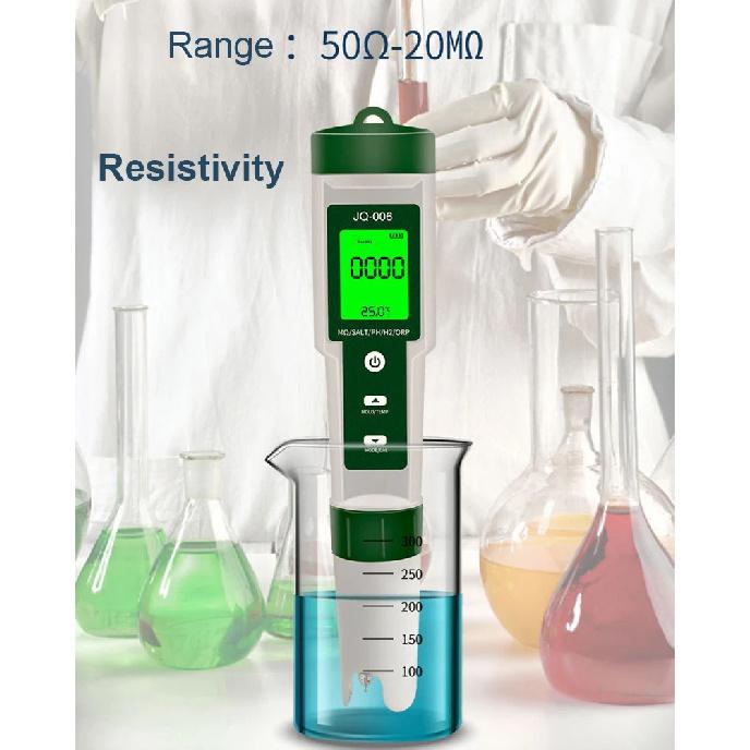 10 in 1 pH Meter Water Tester High Precision Test TDS/PH/EC/H2/ORP/Fertility/Salinity/S.G/Resistivity/Temperature For Aquarium