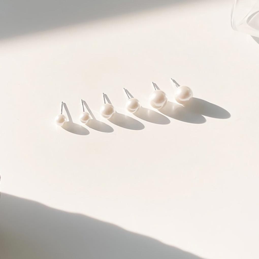 

Women s 925 Silver 3-Pair Pearl Silver Needle Earrings Set