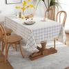 Cafe Double-Line Plaid Cotton Polyester Hemp Tassel Geometric Rectangular Dining Table Coffee Table Tablecloth Tablecloth
