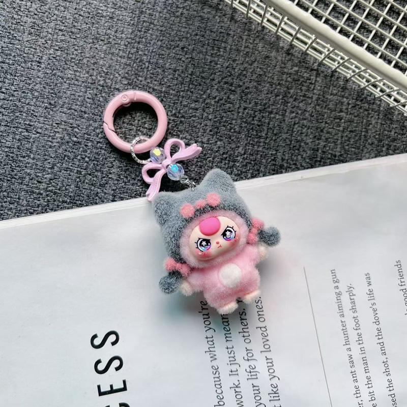 Cute Plush Keychains Party Gifts Kawaii Keychain Phone Chain New Year Xmas Party Favors Gift Baby Face Cute Aesthetic Keychain