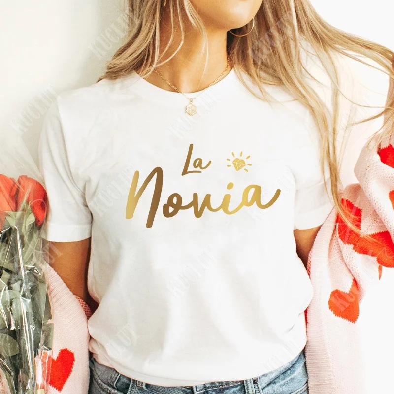 Girl Team Bride Squad T-shirt Spanish Women Bachelorette Hen Party Tee Shirt Bridal Wedding Single Farewell Short Sleeve Tops