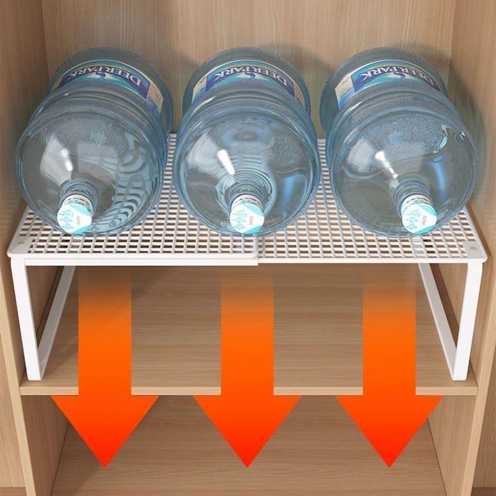 Adjustable Telescopic Closet Shelf Layered Partition Cabinet Organizer  Bathroom