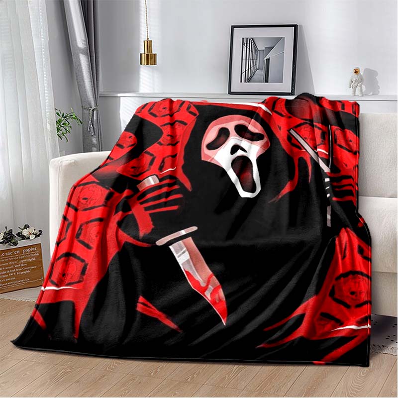 Horror Movie Character Cartoon Blanket Jason Friday Blanket Halloween Flannel Blanket for Bedroom Livingroom Sofa Halloween Gift