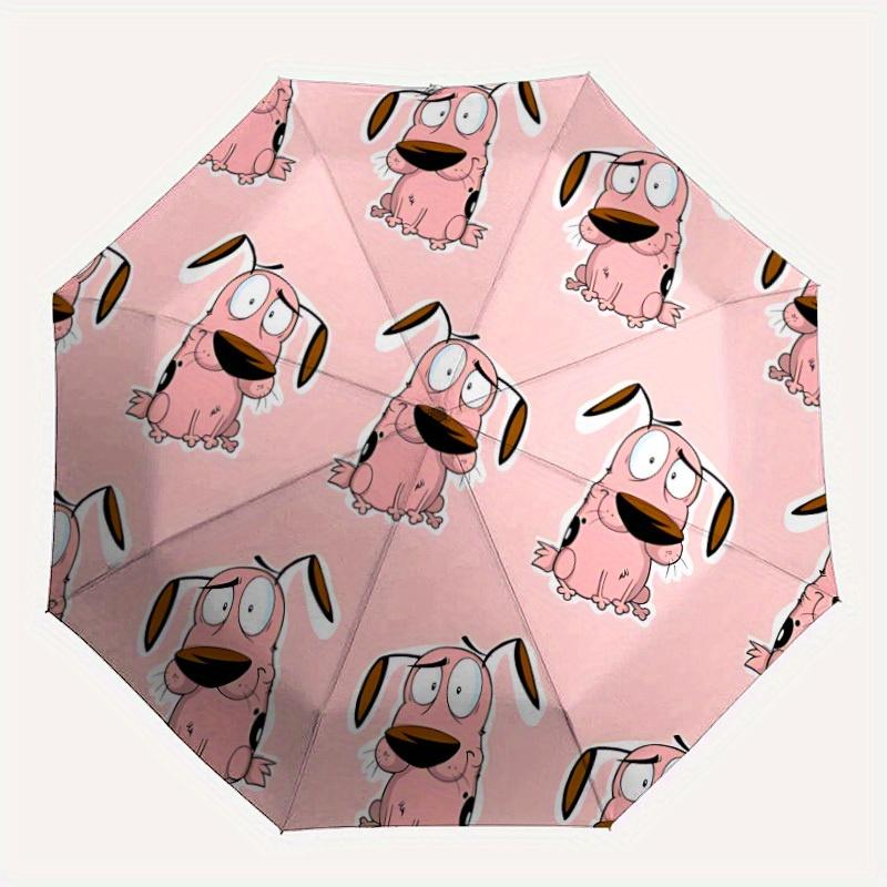 

1pc Courage the Cowardly Dog Automatic Umbrella with Folding feature - Compact Travel Umbrella, Perfect Gift for Birthday, Christmas, 037