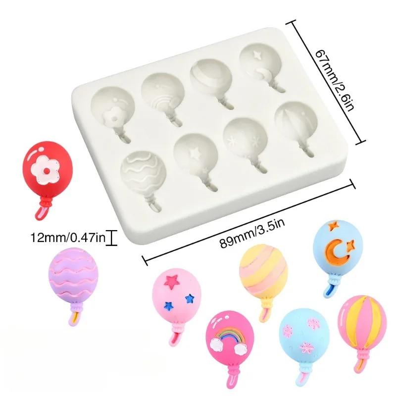 2Pcs Lollipop Chocolate Molds Small Oval Balloon Shape Silicone Cake DIY Decorating Fondant Candy Moulds Baking Tools Bakeware