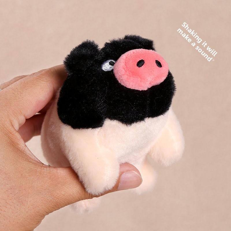 Short Plush Pig Keychain With Sound For Girls And Boys