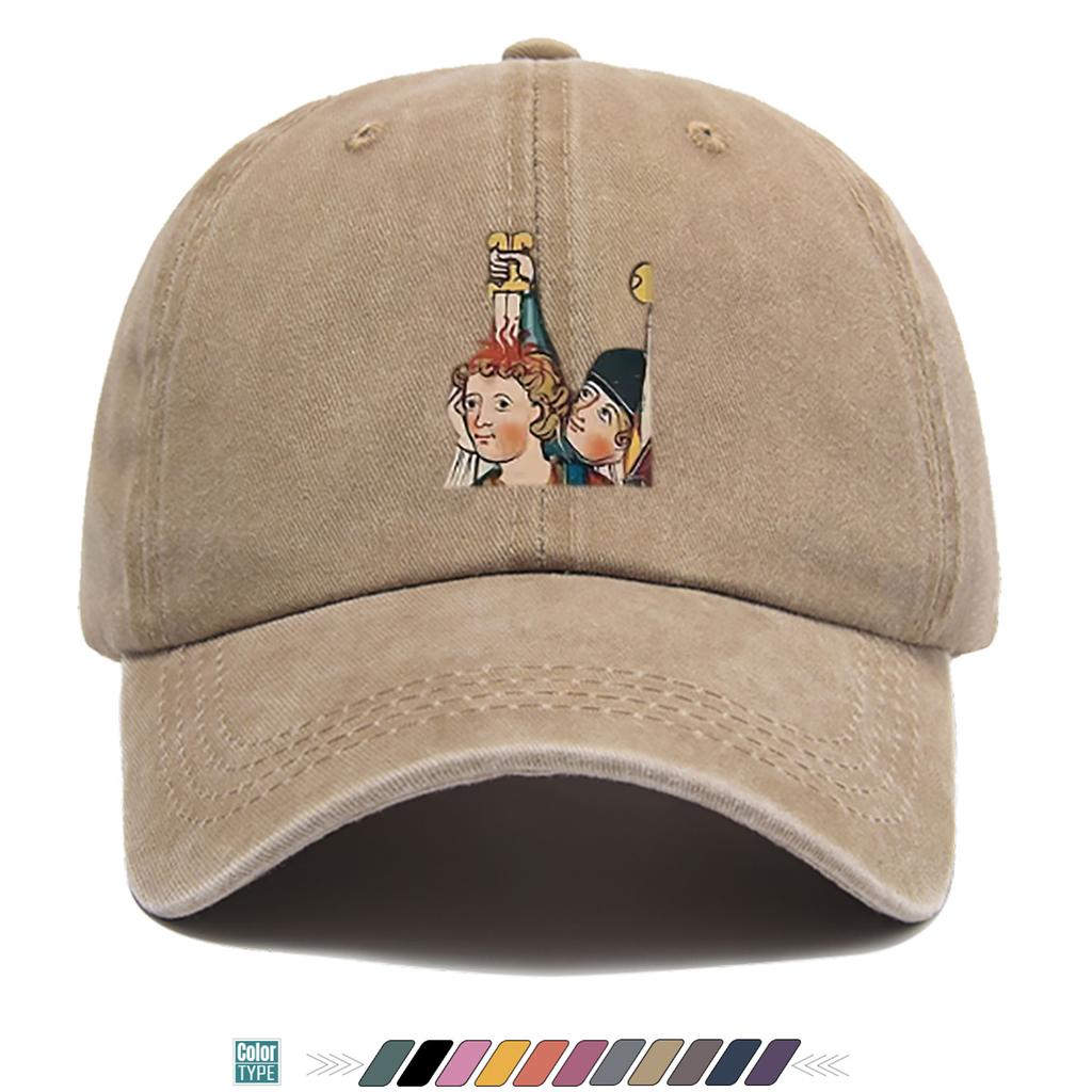 Pc Pcs Vintage HandPainted Character Duckbill Cap Adjustable Unisex Baseball Hat Suitable for Parties Music Festivals Tra