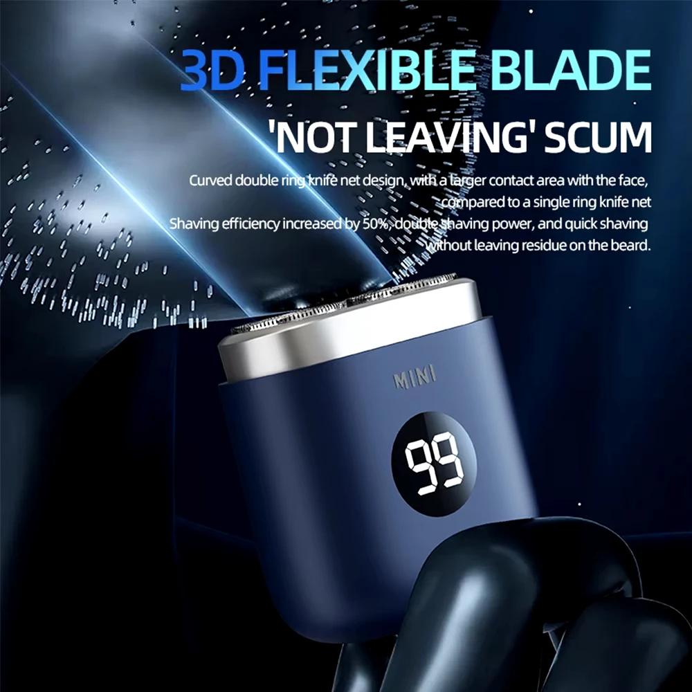 Nový přenosný mini elektrický holicí strojek kapesní velikost elektrický holicí strojek pro muže dobíjecí mokré i suché holení výkonný vodotěsný elektrický holicí strojek
