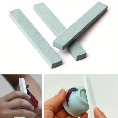 2pcs Pottery Tools Polishing Stone Small Coarse Grinding Ceramic Whetstone Ceramic Bottom Sticky Glaze Polishing Grinding Tools