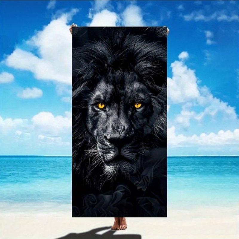 

1pc Extra Large Modern Tiger Print Quick-Dry Microfiber Beach Towel - Vibrant Swimming ldeal Gift for Fitness Enthusiasts W30*H60(CM)