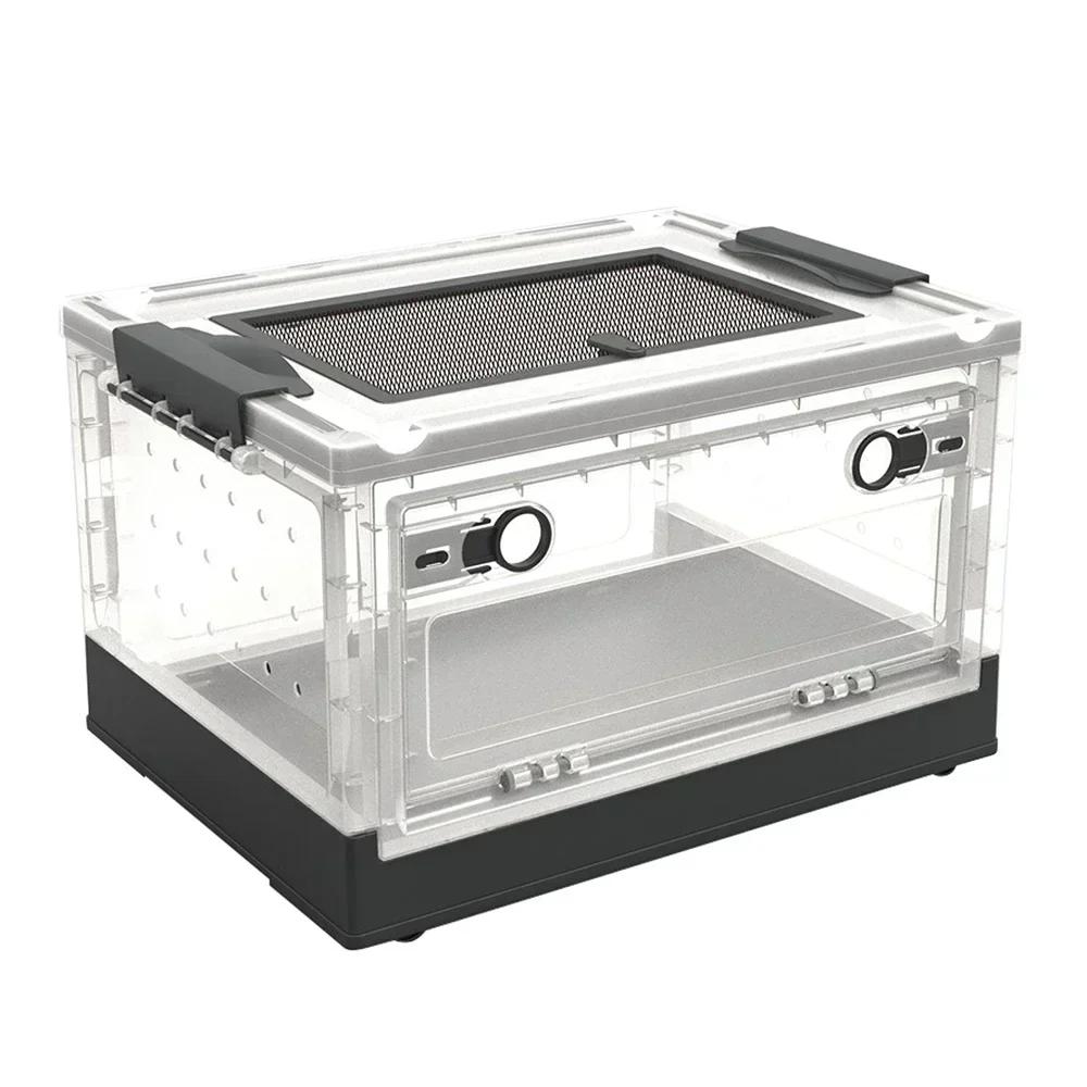 Transparent Plastic Breeding Box Portable Enclosure Reptile Transport Container Mini Incubator for Small Animals and Amphibians