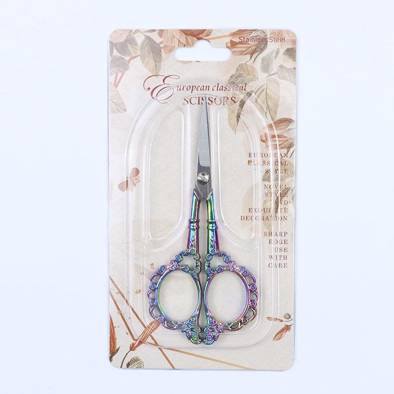 Retro Plum Blossom Stainless Steel Multi-purpose Scissors for Embroidery, Tea Bags, Sewing, and Office Use.