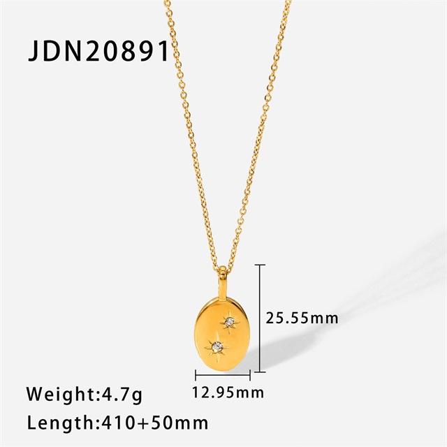 Youthway Stainless Steel Necklace Cubic Zirconia Pendant 18 K Plated Trendy Jewelry Boucle D'Oreille Femme Necklace Gala