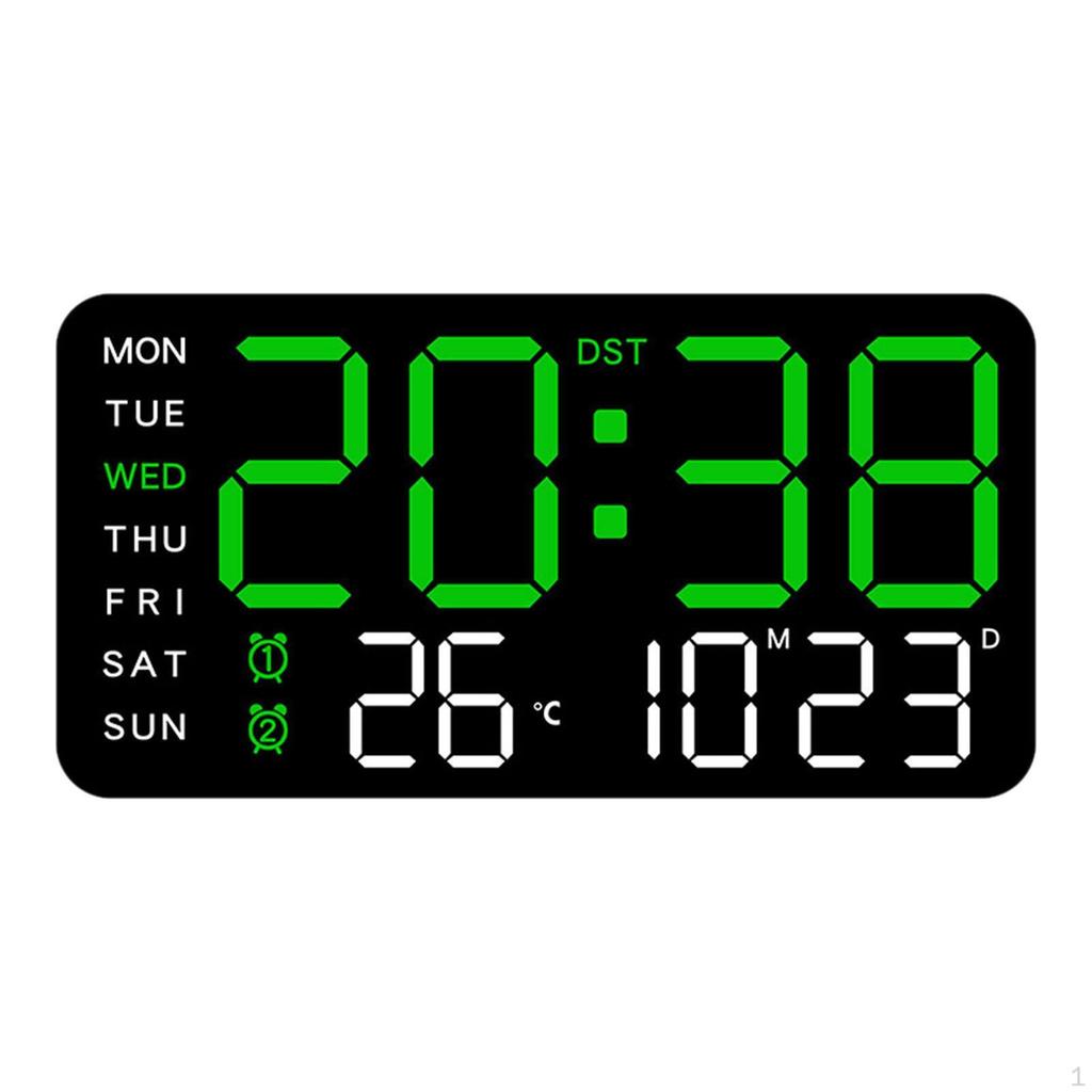 Digital Alarm Clock Electric Bedside Desk Large Big Numbers Display LED Desktop