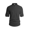 New Men's Casual Blouse Cotton Linen Shirt Loose Tops Long Sleeve Tee Shirt Spring Autumn Casual Handsome Men's Shirts